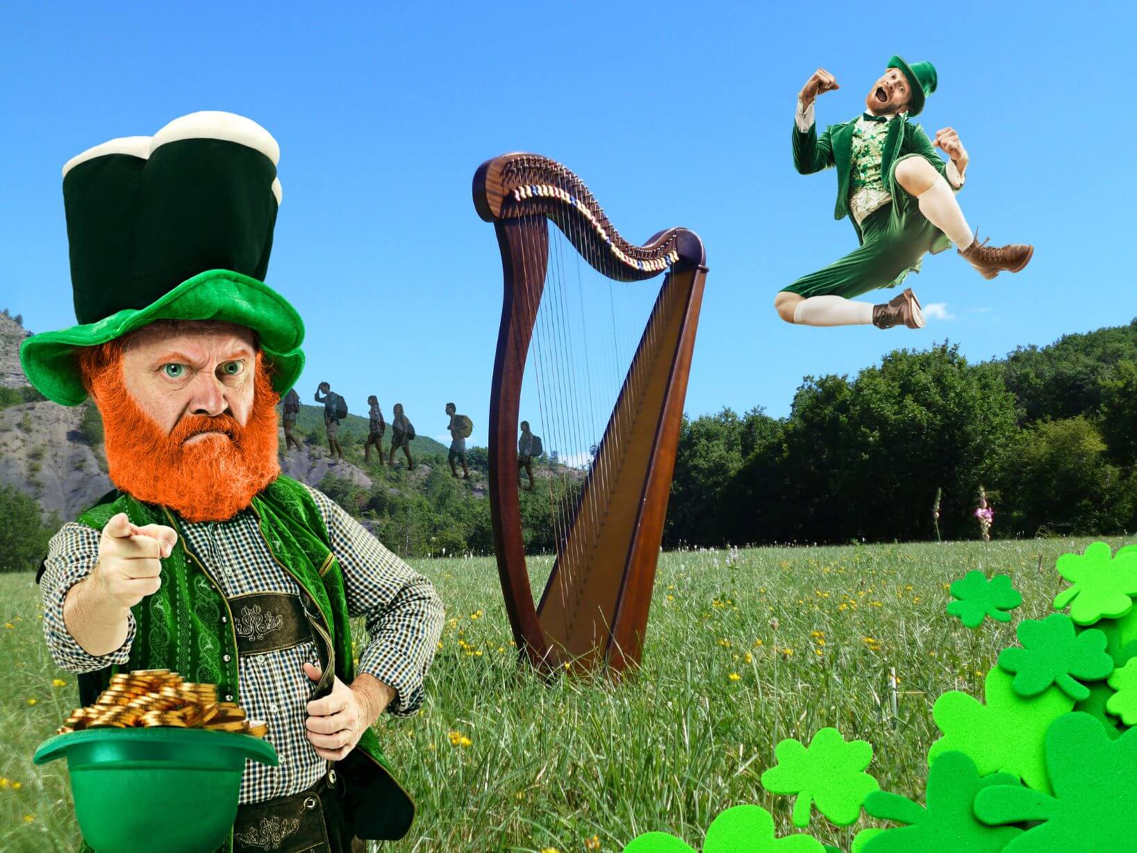 St. Patrick's Day symbols Leprechauns Harps Shamrocks
