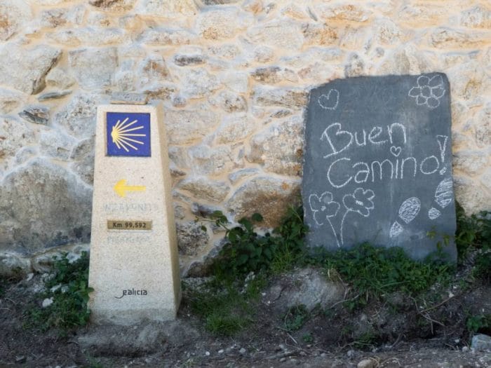 Buen Camino sign on the Camino de Santiago