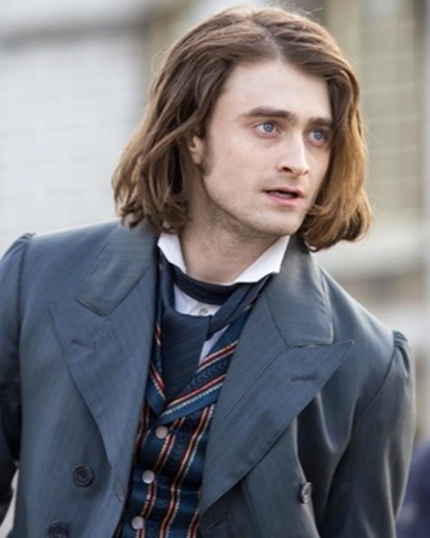 Daniel Radcliffe sporting long locks for the filming of Victor Frankenstein