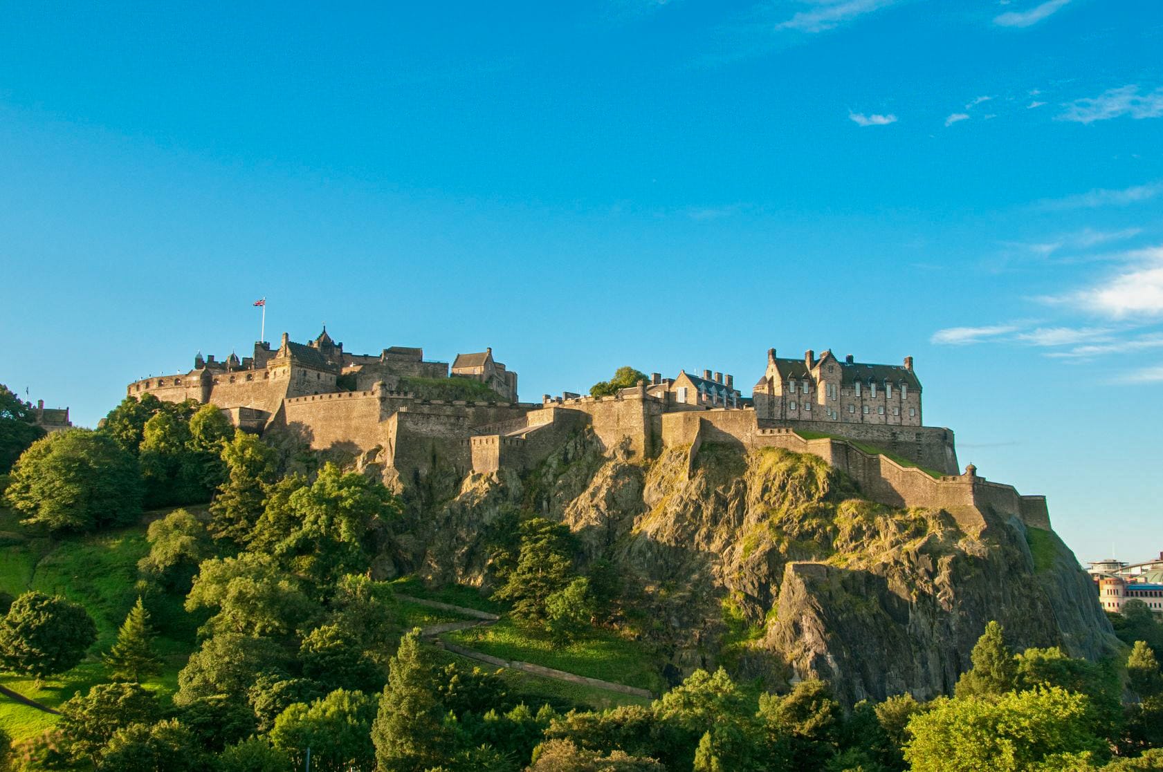 Castle perched on a cliff edge in Scotland