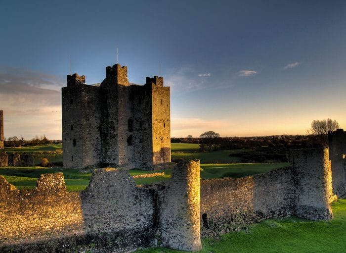 Trim Castle in Ireland at dusk-light