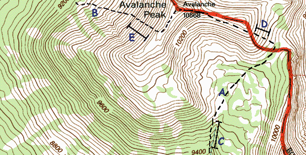 Contour lines show the elevation of the land