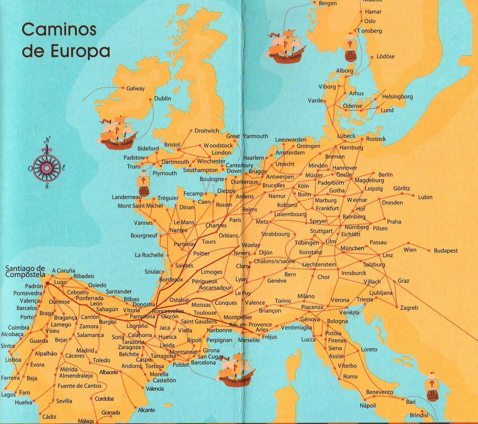 El Camino de Santiago Routes in Europe