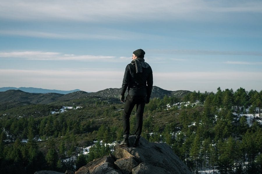 Man Standing on A Mountain