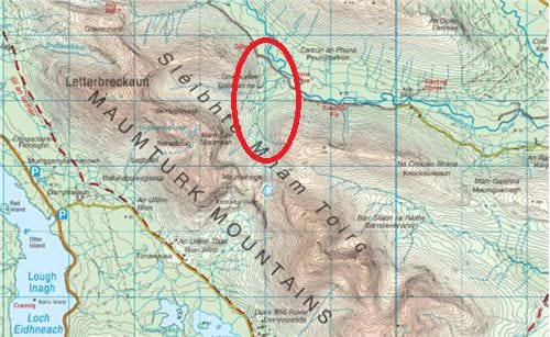 Valley Mountain Feature on a Map