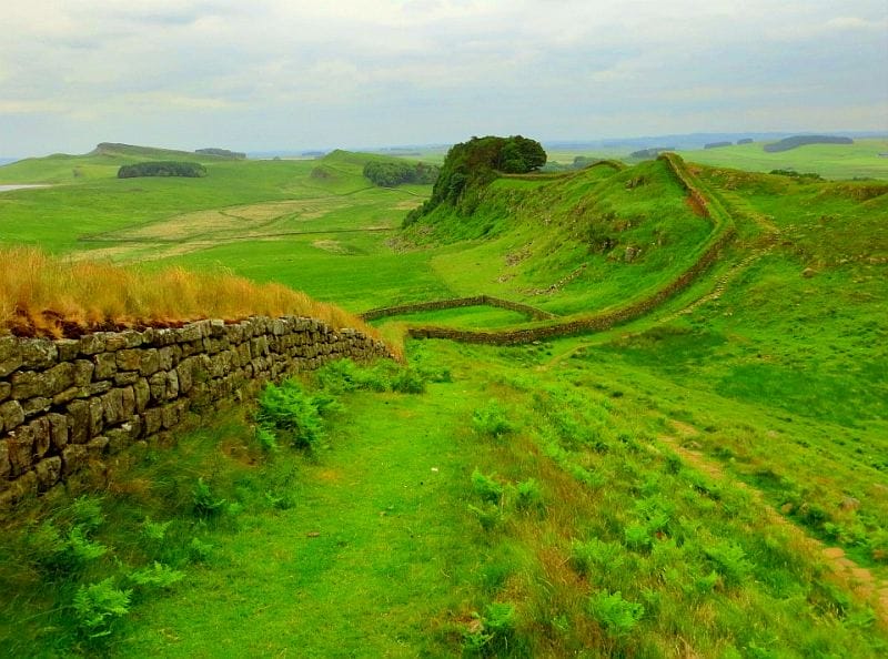 Hadrian's Wall built on ridges and crags