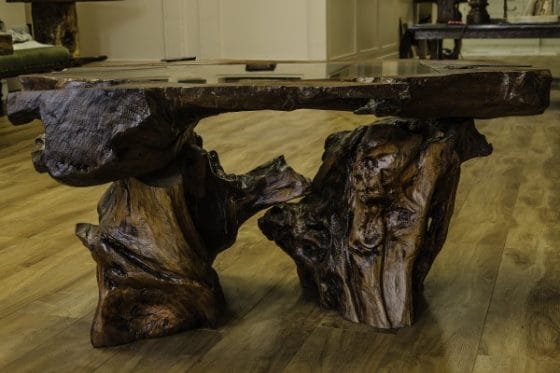 A bog oak table