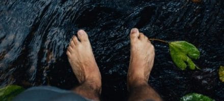 Feet cooling in water
