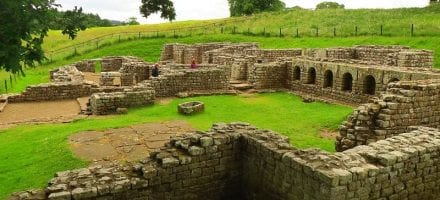 Roman ruins along Hadrian's Wall path