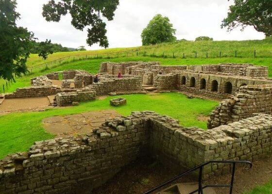 Roman ruins along Hadrian's Wall path