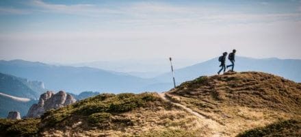 People on a self-guided walking tour