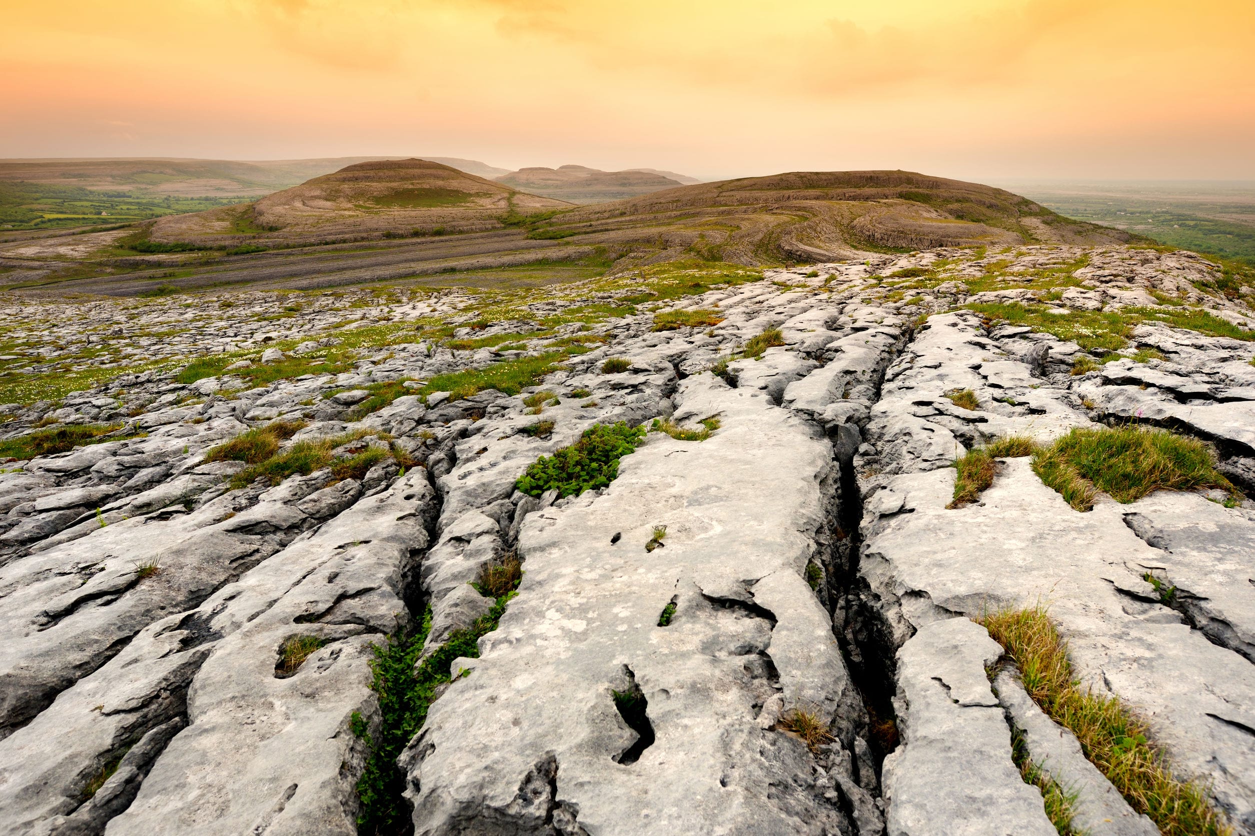 Karst Limestone Rock of the Burren in Ireland