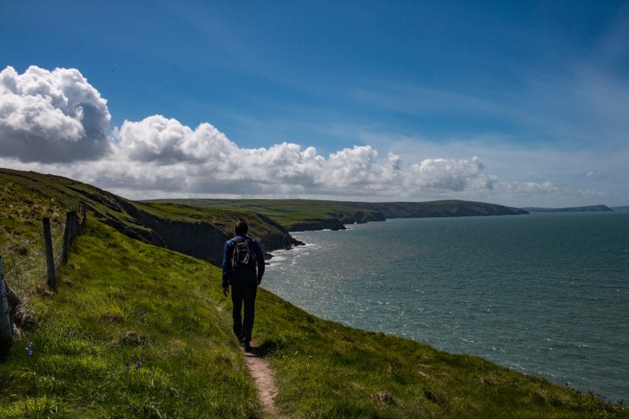 Walker on the Pembrokeshire Coast Path