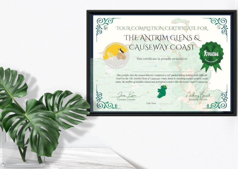 Hillwalk Tours Antrim Glens & Causeway Coast Trail Completion Certificate