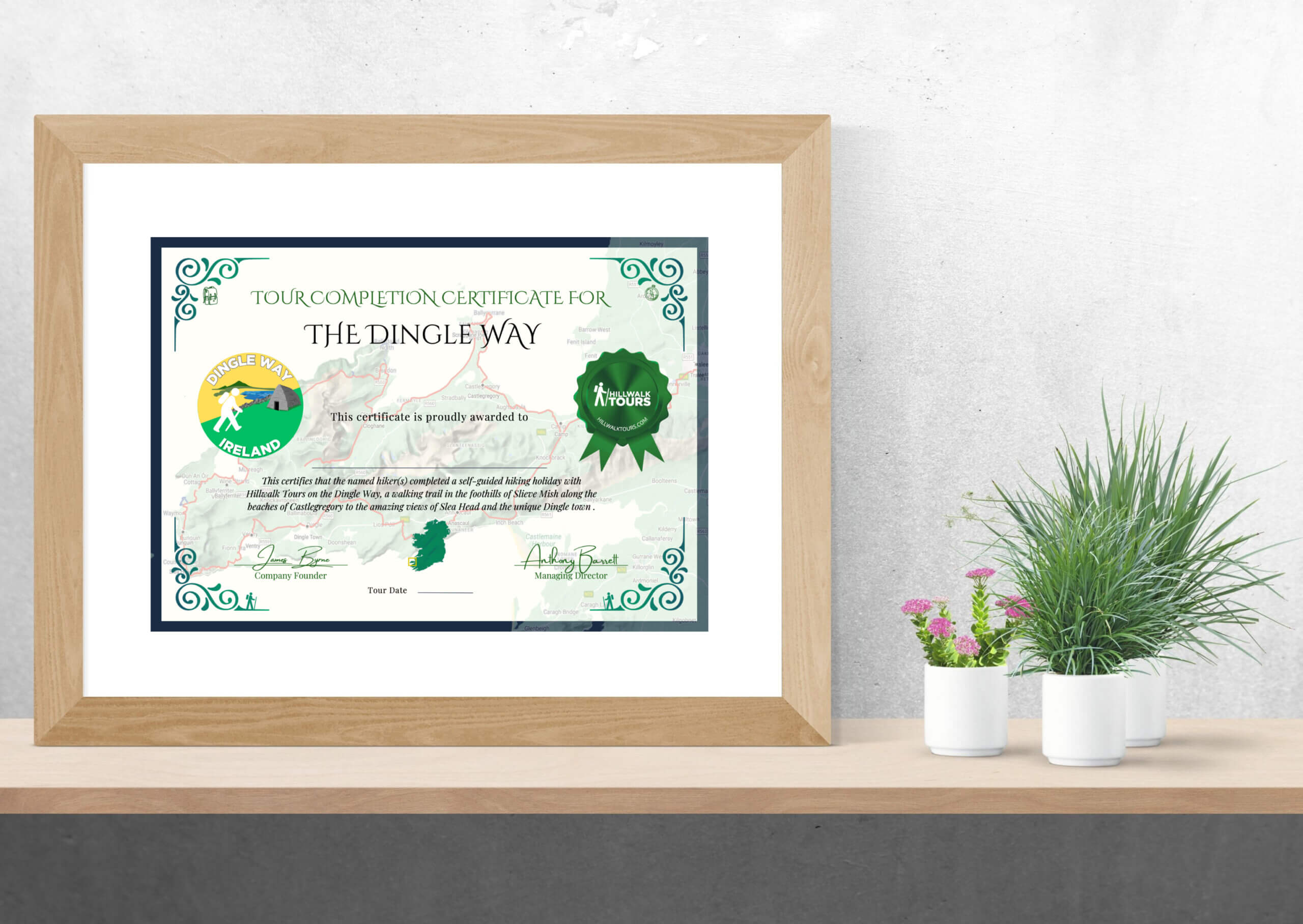 Hillwalk Tours Dingle Way Trail Completion Certificate