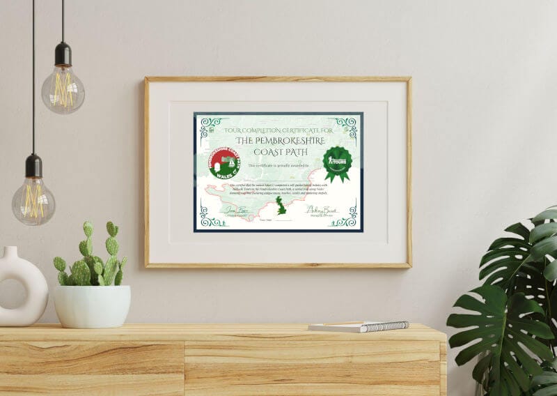 Hillwalk Tours The Pembrokeshire Coast Path Trail Completion Certificate