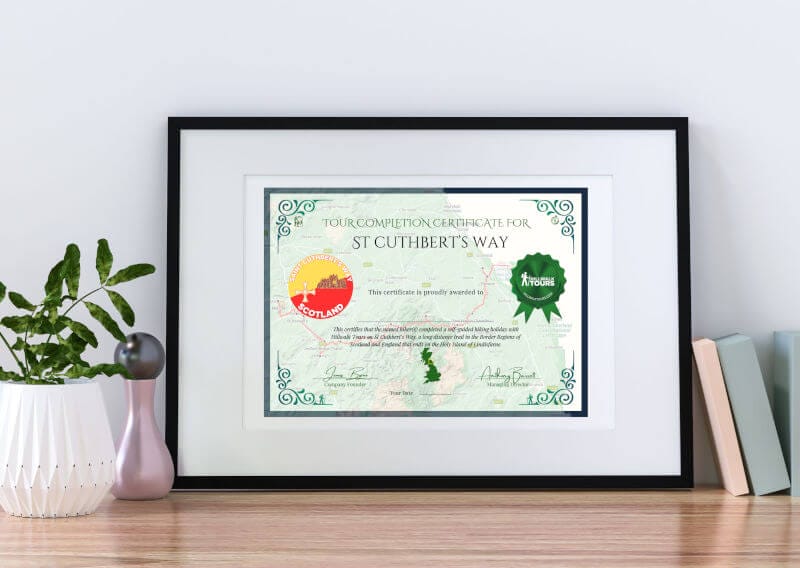 Hillwalk Tours The St Cuthbert's Way Trail Completion Certificate