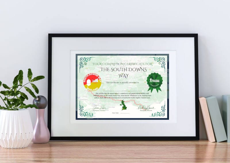 Hillwalk Tours The South Downs Way Trail Completion Certificate