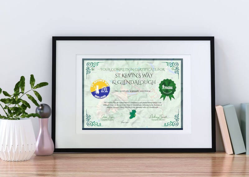 Hillwalk Tours St Kevin's Way & Glendalough Trail Completion Certificate