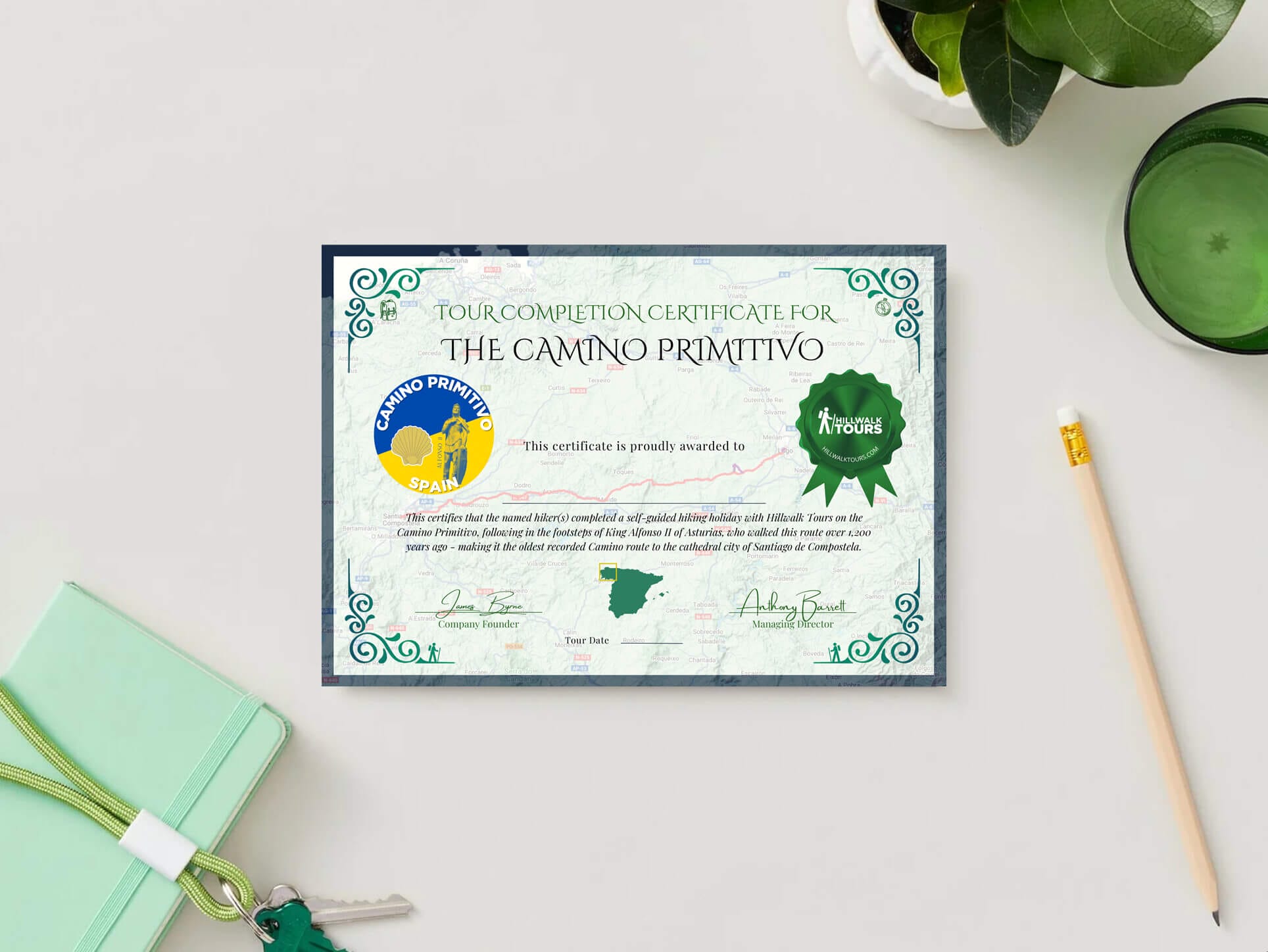 Camino Primitivo Tour Completion Certificate