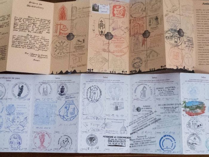 The credencial - a pilgrim's passport - along the Camino de Santiago
