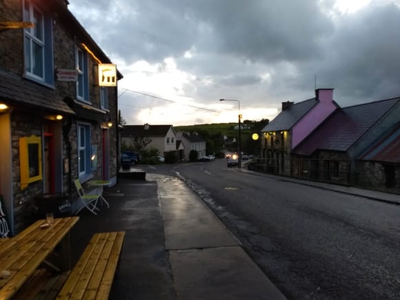 Annascaul Village on the Dingle Way at dusk
